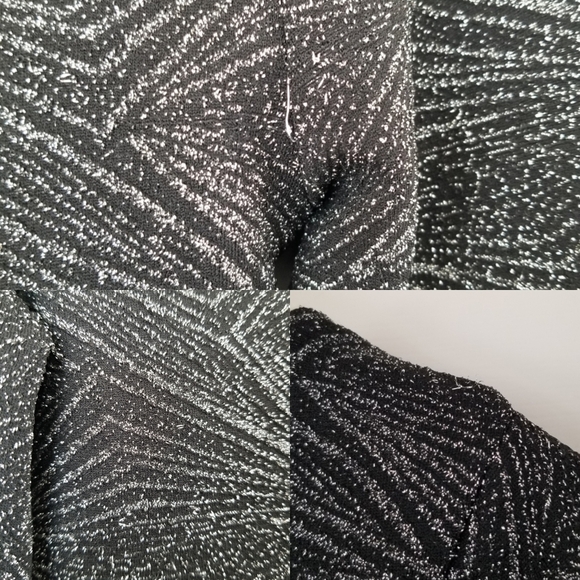 Only Black Sparkle Boat Neck Long Sleeve Cut-out Back Party Shirt - Picture 8 of 8